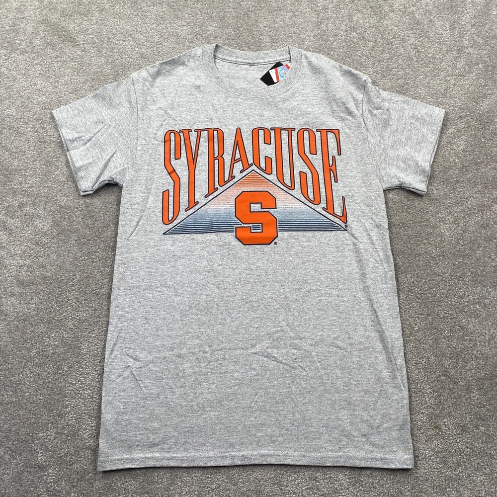 Syracuse Orangemen Football T-Shirt Captivating Apparel Men's Size S Gray Orange